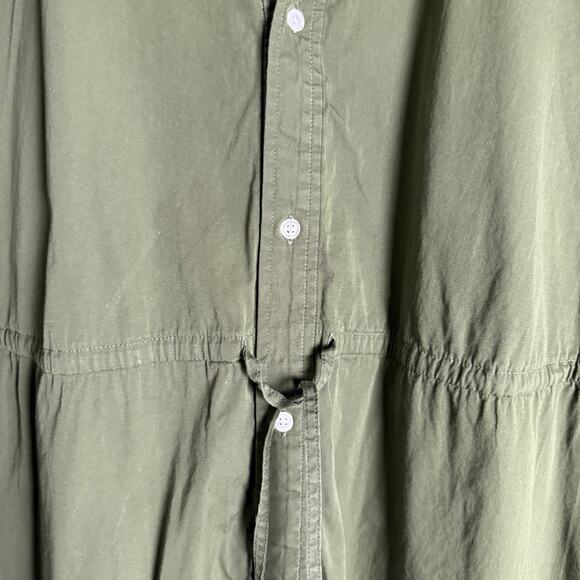 Polo Ralph Lauren Jessica Day Green Cotton Eyelet Drawstring Midi Shirt Dress 14 - Picture 14 of 14